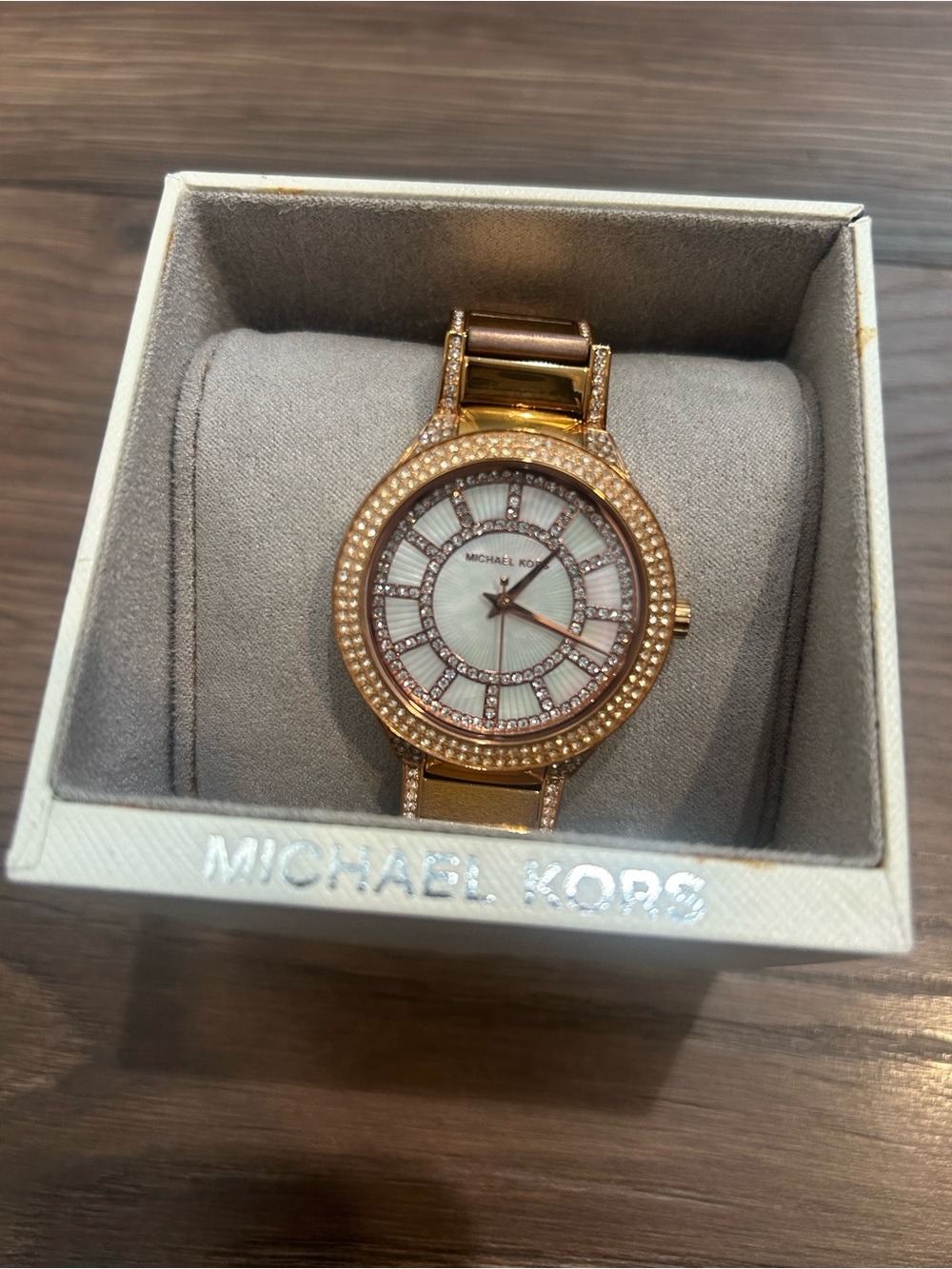 Michael Kors Rose Gold Tone Crystal-Embellished Women's Watch